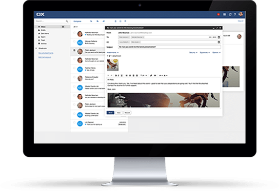 Anteprima e-mail OX App Suite