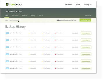 CodeGuard backup